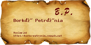 Borkó Petrónia névjegykártya